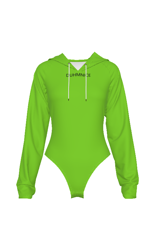 Women's Hoodie Body Suit Lime Green